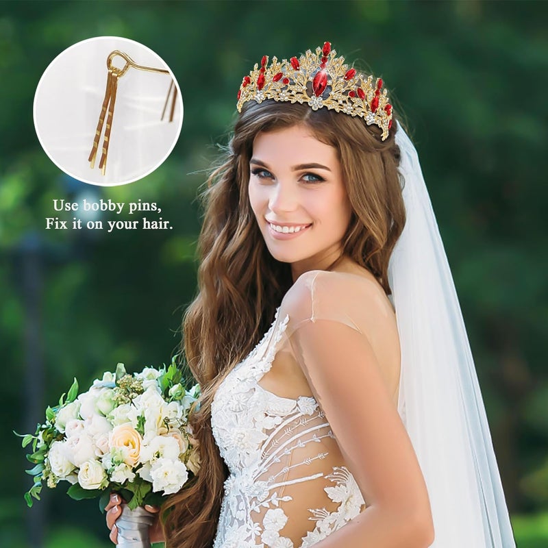 TAROSE Crowns for Women, Queen Crystal Gold Silver Tiaras with White Rhinestone and Combs, Goddess Crown for Wedding Bride Birthday Princess Bridal Shower Hair Accessories for Women - Image 5